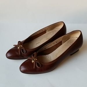 Salvatore Ferragamo Brown Tan Leather Flats Shoes